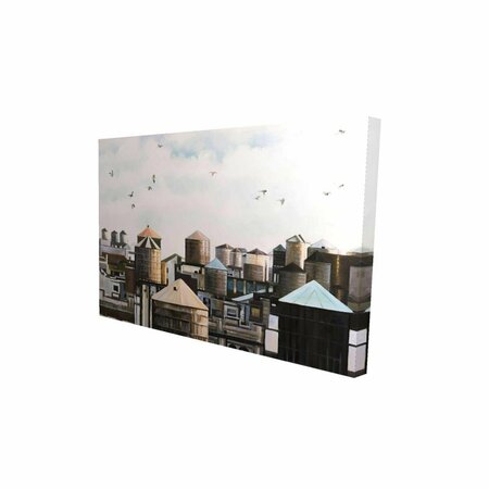 FONDO 20 x 30 in. Water Towers with Birds-Print on Canvas FO2788330